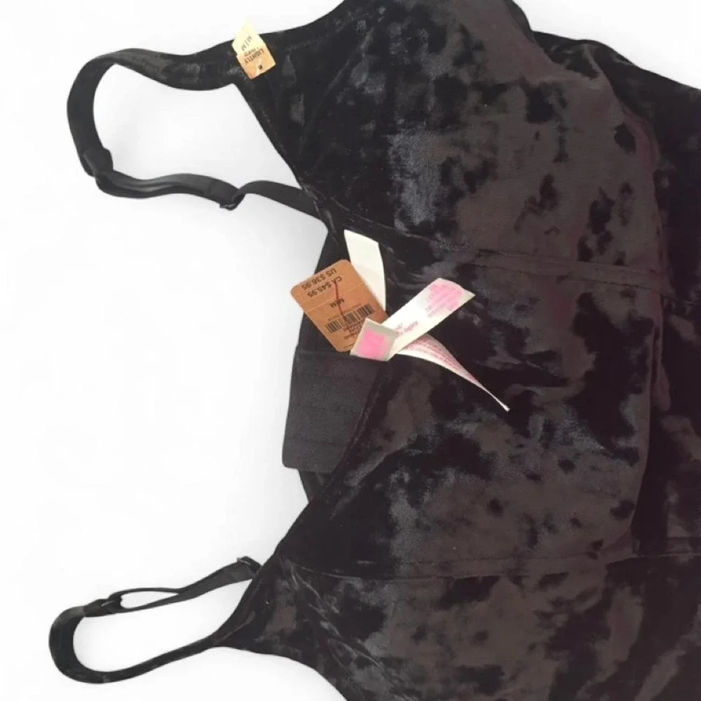 Victoria's Secret PINK black velvet corset top in size Medium
